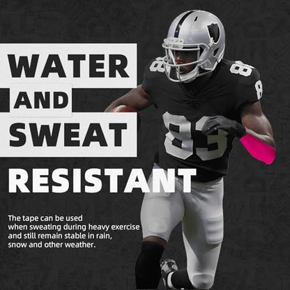OK TAPE Turf Tape, Precut Extra Wide Turf Tape Footabll Turf Burn, Pink Athletic Tape Waterproof, Durable and Super Sticky Kinesiology Tape, 4in x 21ft (4in x 15.75in/16pcs) - color: Pink