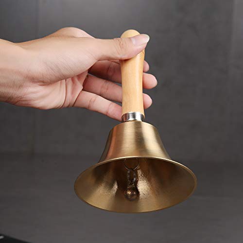Super Loud Solid Brass Hand Call Bell - size: 3.15 inch