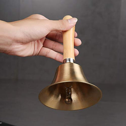 Super Loud Solid Brass Hand Call Bell - size: 3.15 inch