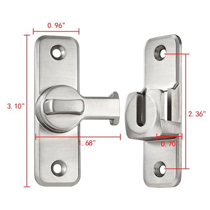 Silvery 90/180 Degree Flip Latch,Zinc Alloy Barn Door Latch - color: Silvery