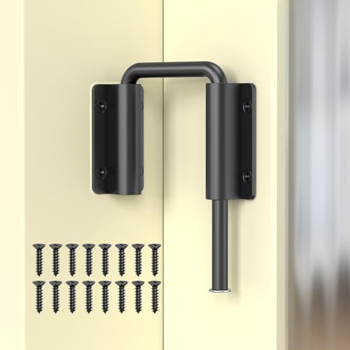Sliding Door Loop Lock Latch, 2-3/8 Inch Barn Door Lock Black 1PC - color: Black-1 Pc