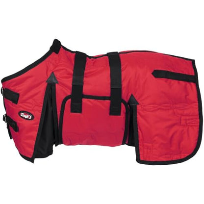 Tough1 600D Miniature Stable Blanket with Belly Wrap - color: Red, size: 36"