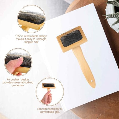 MECCANIXITY 2 Pcs Wool Carder, Hand Carding Brush 2 Small Wooden Pet Grooming Tool for Needle Felting Pet Grooming Weaving Craft Supplies, Black, Wood Color - style: 2 Small