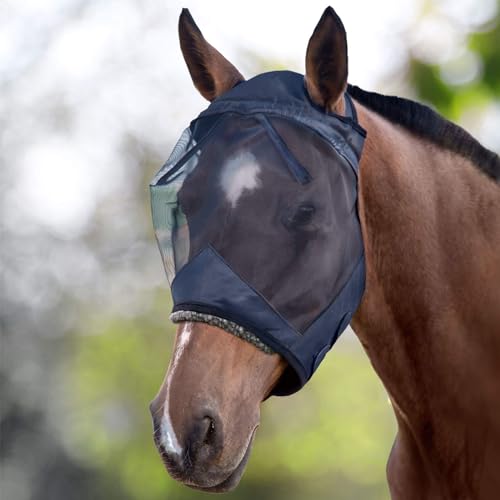 Harrison Howard CareMaster Horse Fly Mask Large Eye Space Standard Black Large Full Size - color: Black, size: Full (Large)