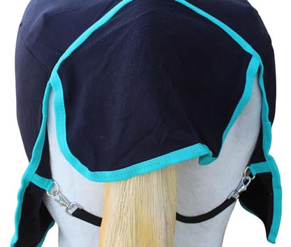 Challenger Horse Sheet Polar Fleece Cooler Exercise Blanket Wicks Moisture 4384 - color: Black / Turquoise Trim, size: 64 inches