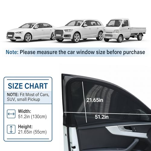 2 Pack Stretchy Mesh Car Front Side Window Shades, Bug UV Protection Mosquito Net, Breathable Blackout Privacy Baby Car Window Screens, Universal 95% Cars SUVs Camping Accessories - size: Front Side Window Shade