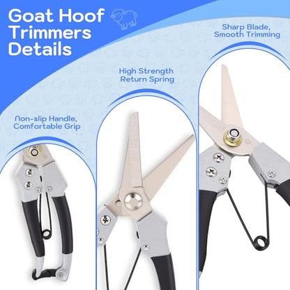 Rosvola Goat Hoof Trimmers, 8 Inch Multifunction Sheep Hoof Trimming Shear, Hoof Care Trimming Shears Nail Clippers for Livestock Twig and Floral