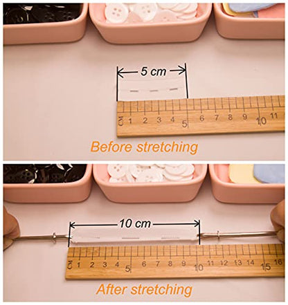 Flat Sewing Band Spool with Buttonholes, Elastic Stretchable, Ideal for DIY Waistbands and Necklines (Black & White, 3/4" × 5 Yds Each) - color: Black & White, size: 3/4" × 5 Yds each