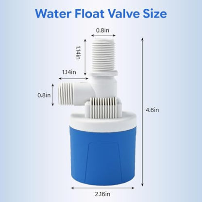 2Pcs 1/2" Aquapulse Top Inlet Water Aqua Pulse Float Valve, Automatic Water Level Control System, Aqua Pulse Mini Water Float Valves for Garden Hoses, Water Tank, Livestock Tough, Swimming Pool - size: 1/2" Top Inlet