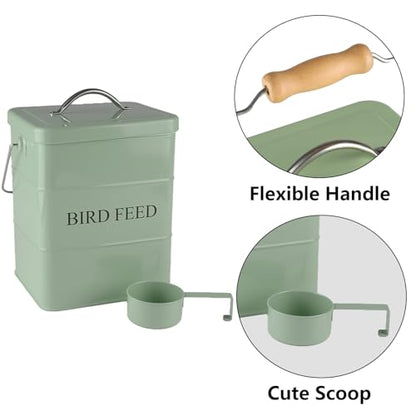 Geyecete Bird Feeder,Bird Food Jar Pet Food Storage Airtight Food Storage Container-Green - color: Green