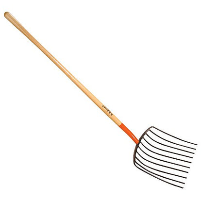 A.M. Leonard Forged Steel Scoop Fork, 10 Tines, 48 Inch Ash Handle