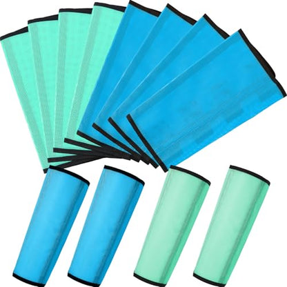 Jexine 8 Pcs Mesh Fly Boots for Horse - color: Green, Sky Blue
