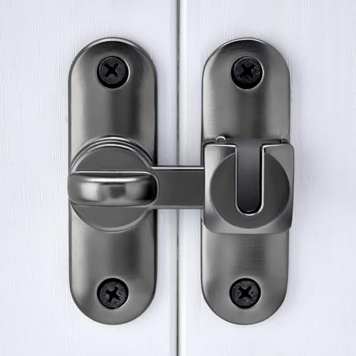 Grey 90/180 Degree Barn Door Latches,Flip Gate Lock - color: Gray
