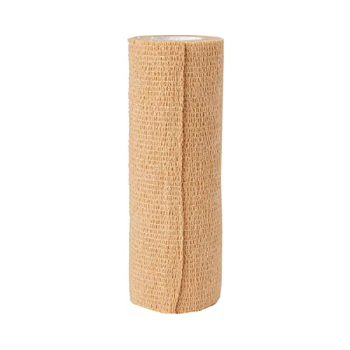 Medline Non-Sterile Self Adherent Cohesive Bandages, Tan, 6" x 5 yds., (15.2 cm x 4.6 m), Not Made From Natural Rubber Latex, Pack of 12 - size: 6" x 5 yd