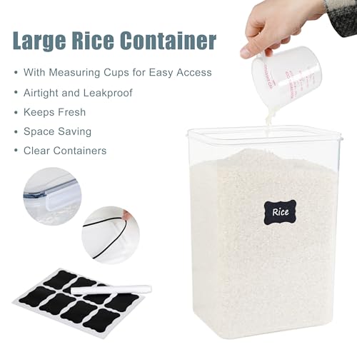 FOOYOO 2 PC Flour Sugar Storage Containers (9.5L | 321 Oz) Extra Large Food Storage Containers with Lids - Airtight Leakproof BPA FREE Flour Container for Rice, Cereal, Sugar - color: 9.5 L - 2 Pack