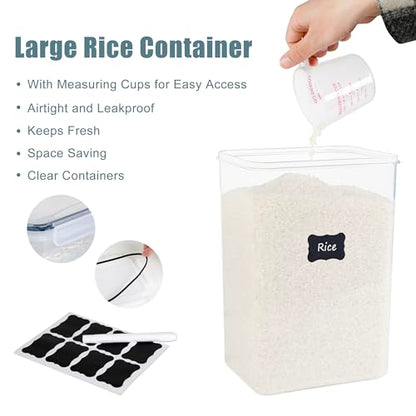 FOOYOO 2 PC Flour Sugar Storage Containers (9.5L | 321 Oz) Extra Large Food Storage Containers with Lids - Airtight Leakproof BPA FREE Flour Container for Rice, Cereal, Sugar - color: 9.5 L - 2 Pack