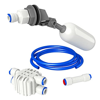 AquaticLife Auto Shut-Off Float Valve Kit for RO, RO/DI Reverse Osmosis System Units Water Filter Parts and Accessories | Automatically maintains reservoir water level by stopping purified-water flow when the container is full
