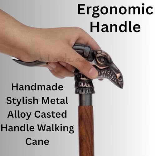 Walking Cane - Handmade,Wooden, Ergonomic, Stylish - Canes for Men, Cane for Women - Elderly Walking Sticks for Seniors, Unique, Wood - style: Dracarys
