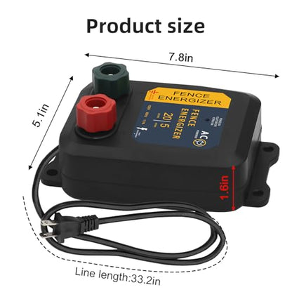 PE5 Electric Fence Energizer 0.20 Joule,20 Acres,Livestock Fence Chargers for Containing Pets and Preventing Wild Animals Intruding - color: 0.20 Joule