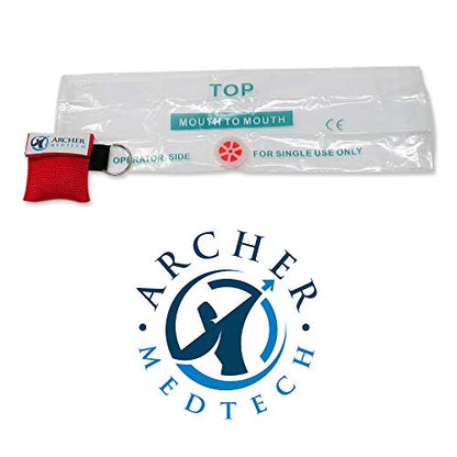 CPR Keychain Face Shields with One-Way Valve, 12 Pack - size: 12