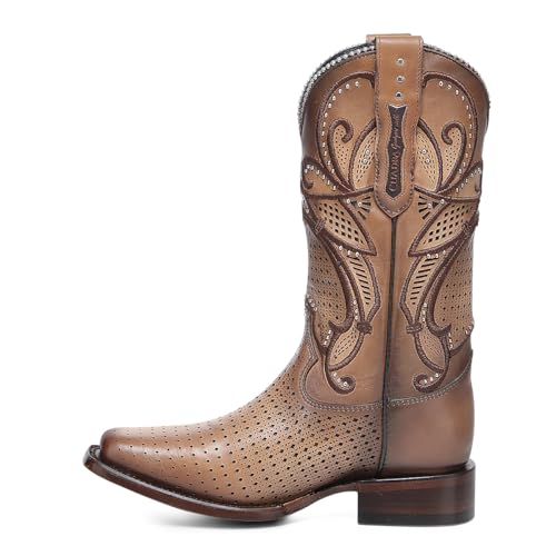 Cuadra Rodeo Western Boot Women Honey Leather Square Toe - size: 7.5