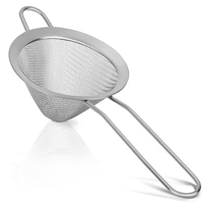 Fine Mesh Strainers Reinforced Anti-Break Handle Drink Tea Strainer Sliver - color: Silver