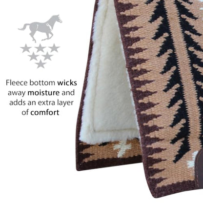 Professional's Choice Ventana Western Saddle Pad | Contoured Design, 100% New Zealand Wool, Moisture-Wicking Fleece, Wear Leathers - color: Walnut, size: 30x34