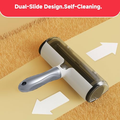 NVNAN Pet Hair Remover Roller and Grooming Glove Set for Dogs & Cats | Reusable roller tackles pet hair on furniture, and clothes, while the grooming glove helps brush dogs and cats - color: Hair removal roller + gloves