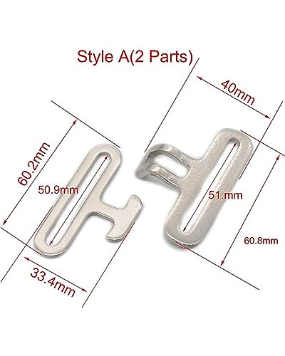 6 Sets - Fast Fix Ring Buckle Cross-Surcingle Clip Replacement Connection Webbing Strap Buckle Style A