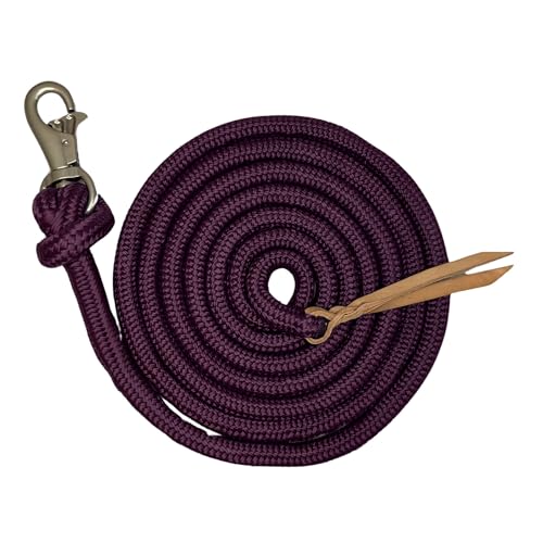 Clinician Braided Training Lead, Bull Snap, 10 ft, Wine with Satin