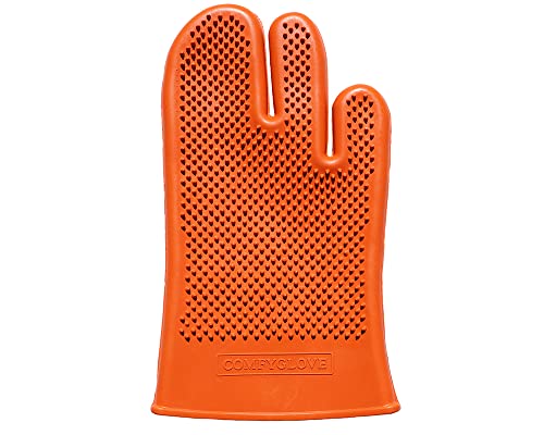 Grewal® Equestrian Grooming Bundle Kit - Comfy Pet Grooming & Bathing Glove - Oval Face Soft Bristles - Great for Thin & Sensitive Skin (Orange) - color: Orange
