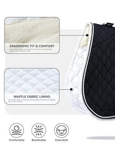 Harrison Howard All Purpose Saddle Pad, English Saddle Pad, Wither Contour - color: Black