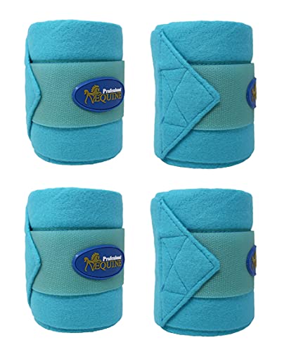 CHALLENGER 10ft Horse Grooming Leg Polo Wrap Set of 4 Soft Fleece 95R - color: Turquoise