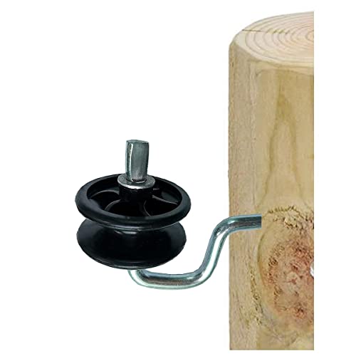 QMARK 10 Pack Electric Fence Wood Post Anchors, Wood Post Screw-in Insulators (Roller Insulators)