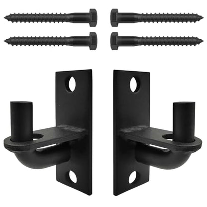 2 Pack Wall Mount Gate Hinges, Heavy Duty Chain Link Fence Gate Hinges with 5/8 Hinge Pin for Fences & Farm Gates, Black - color: Black-2pcs