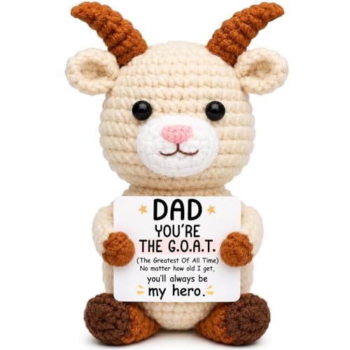 Birthday Gift for Dad Handmade Crochet Goat Mini Funny Cute Small Goat Gift
