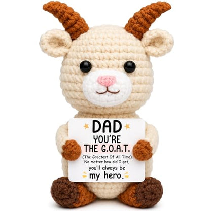 Birthday Gift for Dad Handmade Crochet Goat Mini Funny Cute Small Goat Gift