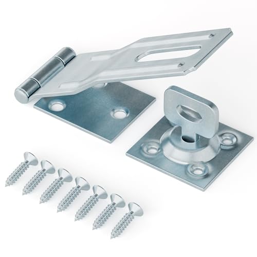 Swivel Staple Safety Hasp Latch Lock with Twist Knob, Silver 1pcs - color: Silver
