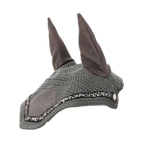 Equinavia Arendal Matching English Riding Horse Set | All Purpose Saddle Pad, Brushing Boots, and Ear Bonnet - color: Grey/Silver
