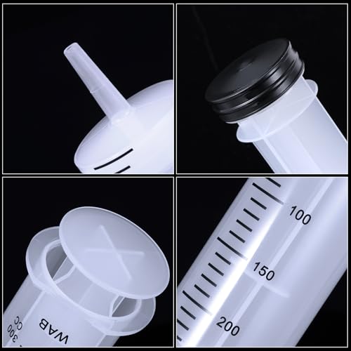 BBTO 2 Pieces Syringes with 40'' Tube and Connections for Measuring - size: 300 ML