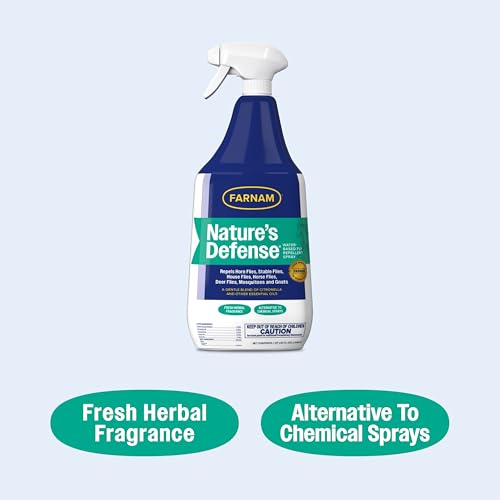 Farnam Nature’s Defense Botanical Fly Repellent Spray for Horses, 32 oz
