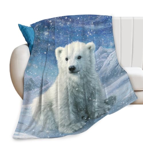 Polar Bear Blanket Animal Bears Gift for Kids Boys Girls 50"x40" - color: Polar Bear, size: 50" x 40"
