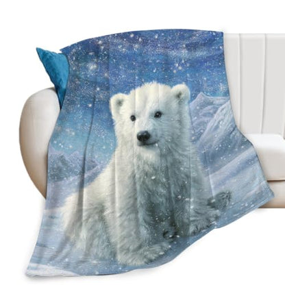 Polar Bear Blanket Animal Bears Gift for Kids Boys Girls 50"x40" - color: Polar Bear, size: 50" x 40"