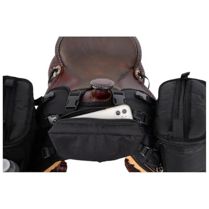 Reinsman Pommel Cooler Bag | Equestrian Durable Convenient Spacious 2-Side Nylon Insulated Bag with Stainless Steel Hardware | Easy Attachment to The Swell with Adjustable Strap - color: Black
