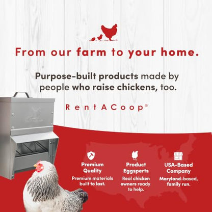RentACoop Metal Trough Feeder, Gravity-fed 10lb Chicken Feeder - size: 10LB Capacity