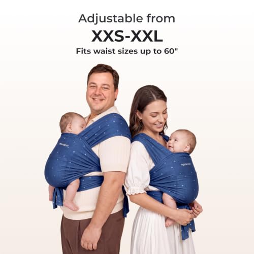 Momcozy Baby Wrap Carrier, Easy-On 2-Piece Design, Newborn to 33 lb - color: Starry Sky