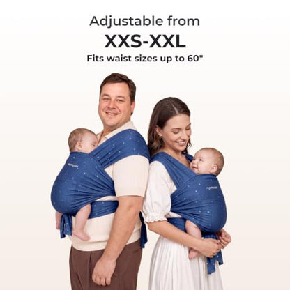 Momcozy Baby Wrap Carrier, Easy-On 2-Piece Design, Newborn to 33 lb - color: Starry Sky
