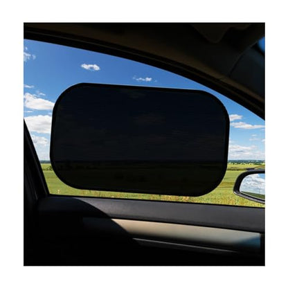 povtii 2PCS Car Window Shades, 21"×14" Side Window Screens Sun Shade Blocker for Your Child, Universal Glare Shield and UV Rays Protection Car Accessories Cling Window Cover (Black) - color: Black
