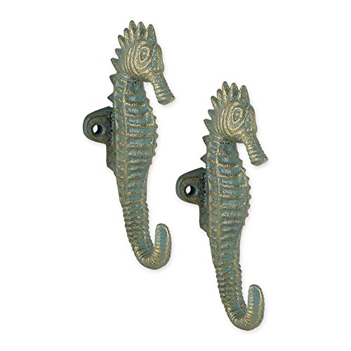 DII Cast Iron Decorative Wall Hook Set, Seahorse Hook, 2 Count - size: Seahorse Hook