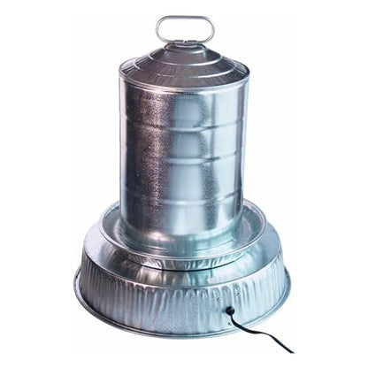 Farm Innovators 125 Watt Heated Base for Double Wall Metal Poultry Founts with 35 Degrees Fahrenheit Temperature and Below, Metallic